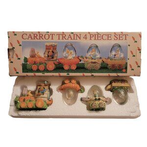 Easter Carrot Train Snow Globe Bunny Rabbit Spring vegetable‎ Ribbon Wheel Duck